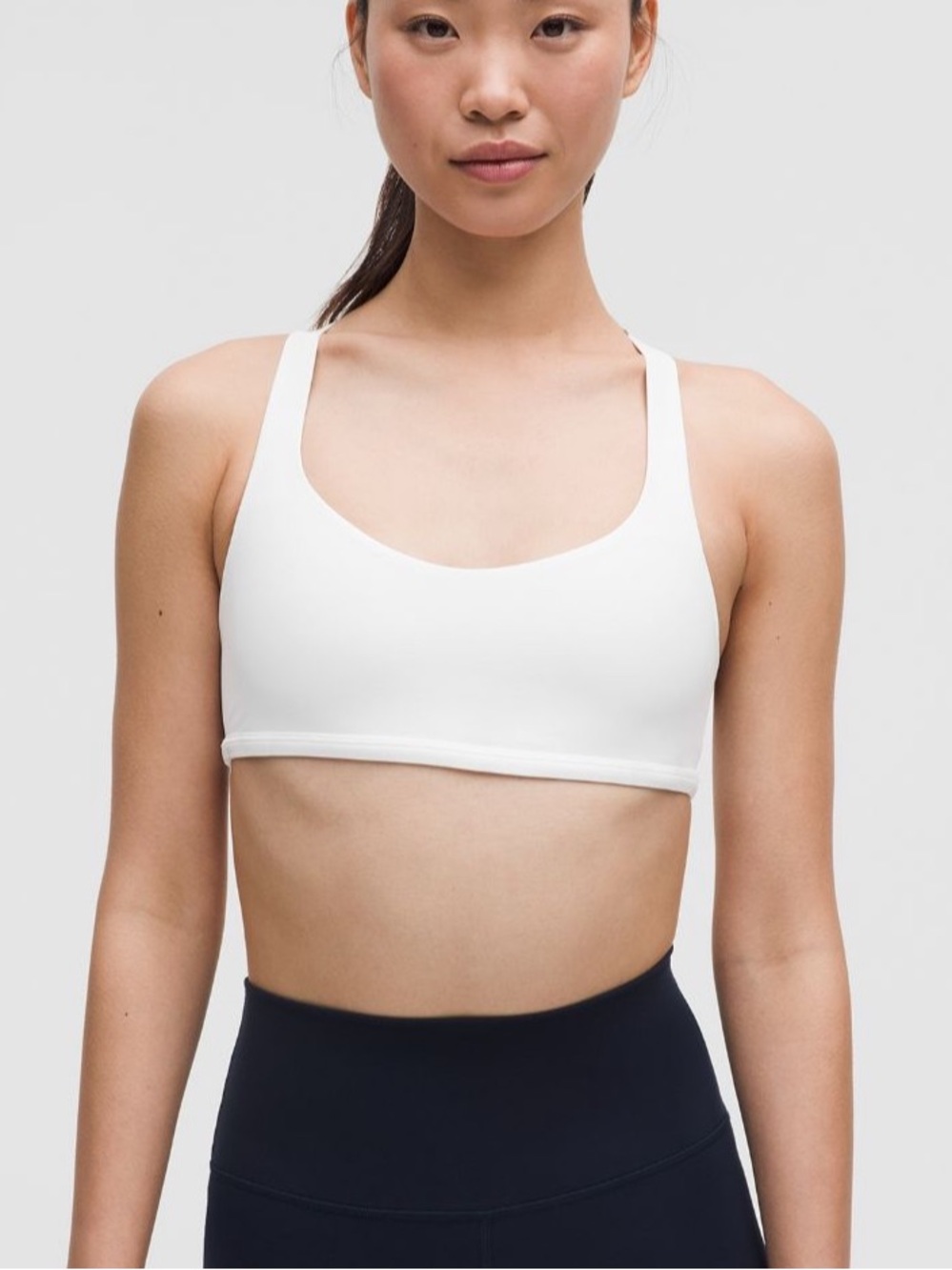 Lulu Lemon White Scoop Neck Sports Bra